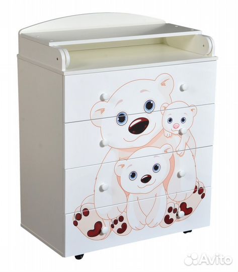 Комод Антел Lilu 5 пеленальный 800/4 белый