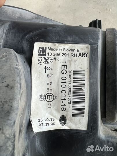 Фара opel astra j правая