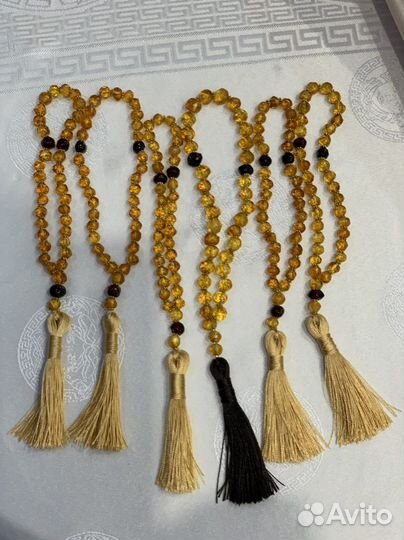 Бусы янтарь