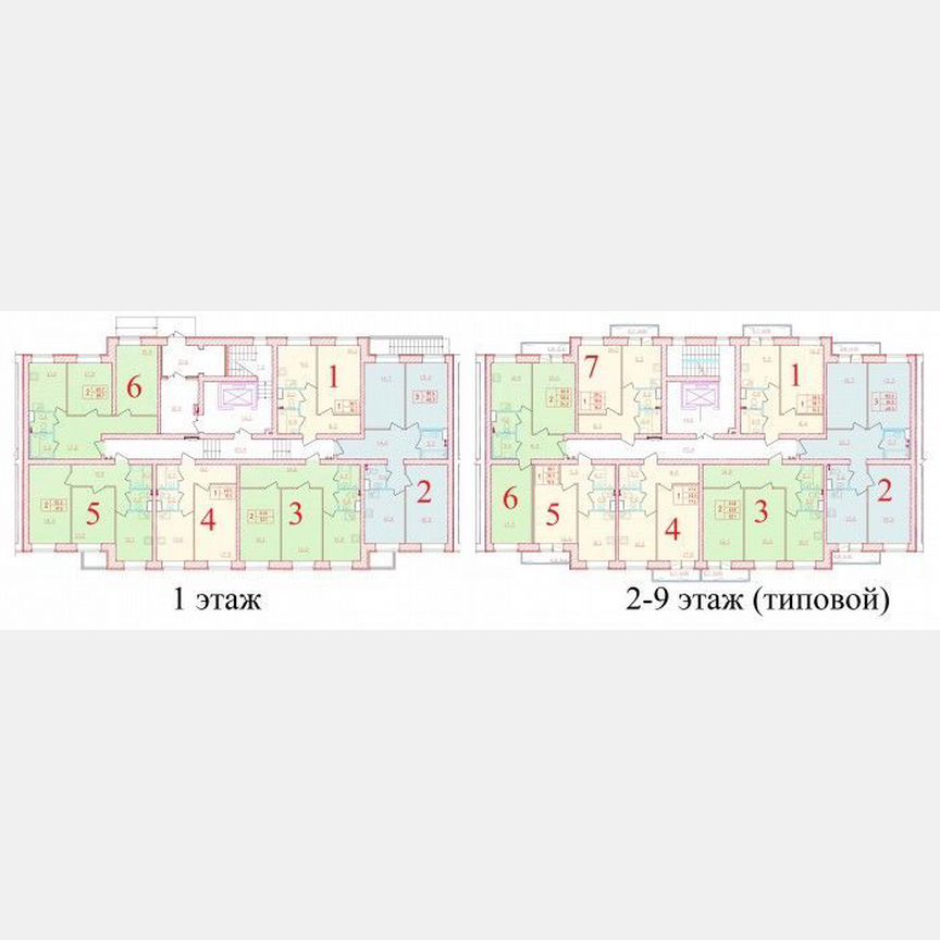 2-к. квартира, 61,8 м², 9/9 эт.