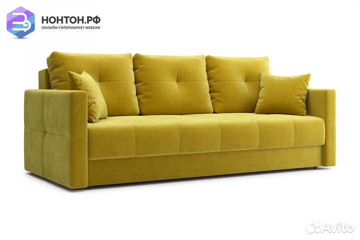 Диван еврокнижка Вита 3-х местный горчичный