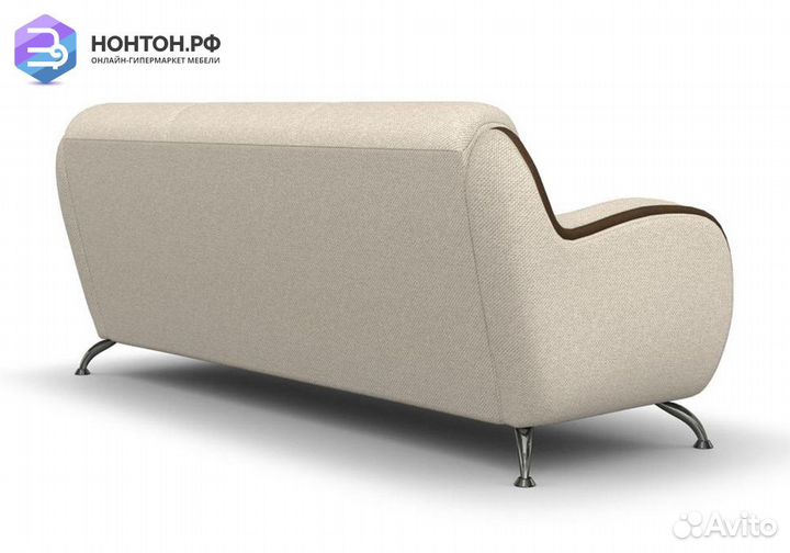 Диван книжка Вега-8 светло-бежевый / коричневый