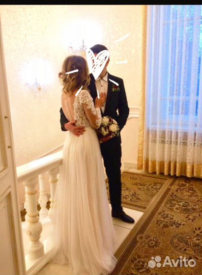 Свадебное платье и шубка