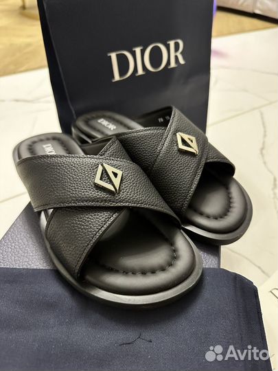 Мужские кожаные тапочки