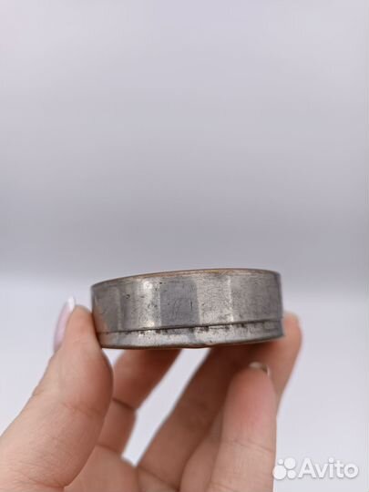 Таблетница шкатулка винтажная кожа высота 2,5 см