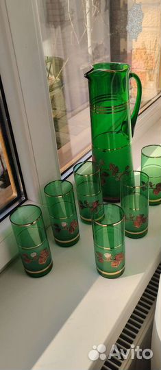 Набор графин и стаканы богемия