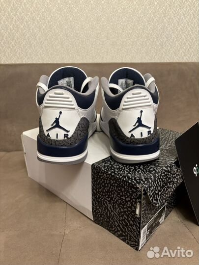 Кроссовки Air Jordan 3 Midnight Blue Оригинал