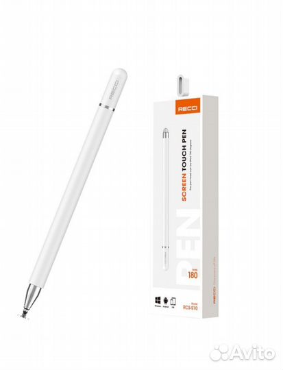 Стилус универсальный 2 в 1 Recci RCS-S10 белый