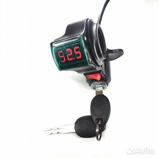 Вольтметр с замком зажигания, кнопкой и курком для