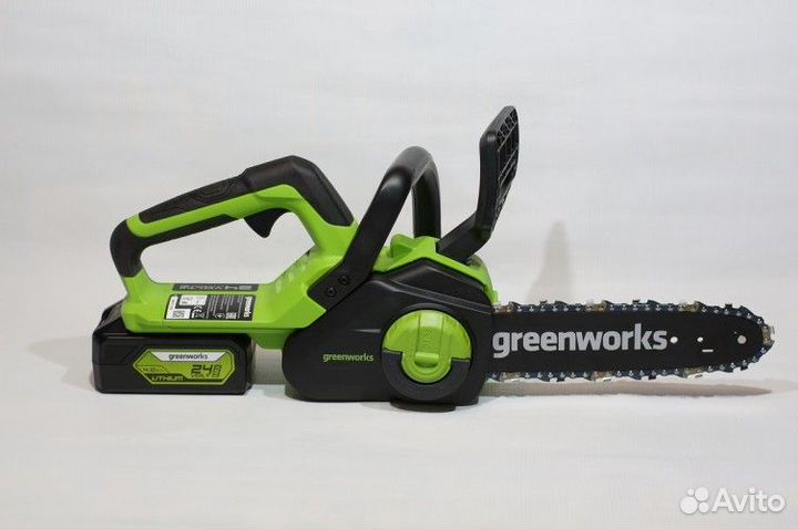 Пила цепная акк. greenworks G24CS25K2, 24V, 25см