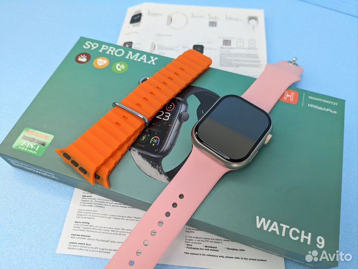 Смарт часы S9 про 2 ремешка 49mm экран