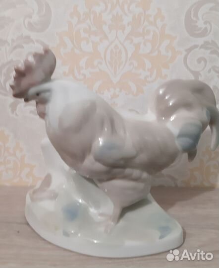 Фарфоровые салфетницы петух и курица, рыбка