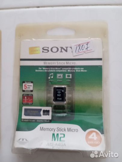 Карта памяти sony memory stick M2 4 GB
