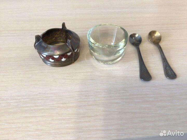 Солонка, подстаканник, столовые приборы СССР