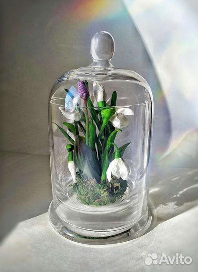 Подснежники в стекле - 3 вида (ручная работа)