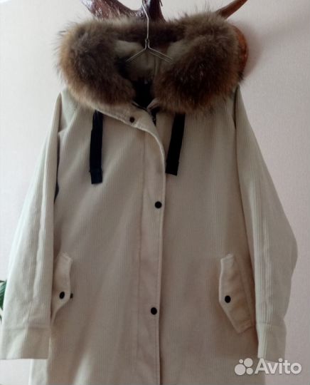 Парка женская с натуральным мехом зимняя 48 50