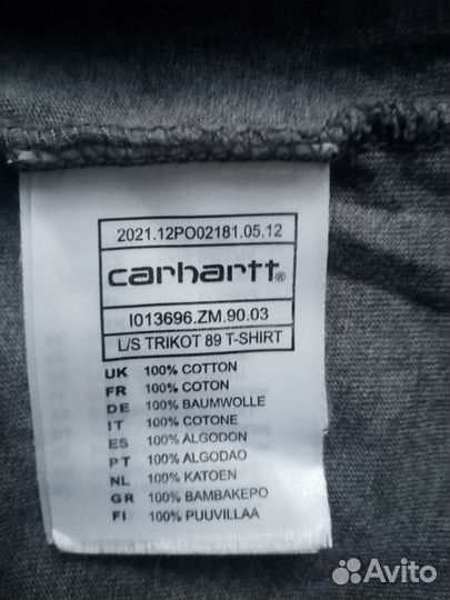 Лонгслив Carhartt оригинал футболка