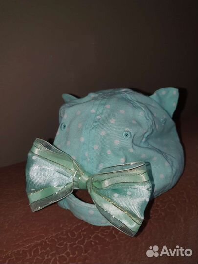 Шляпа + кепка kiabi с ушками для девочки, р-р 50