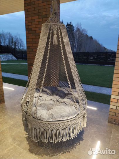 Подвесное кресло гамак макраме