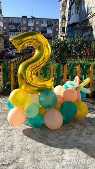 Композиция из воздушных шаров на день рождения