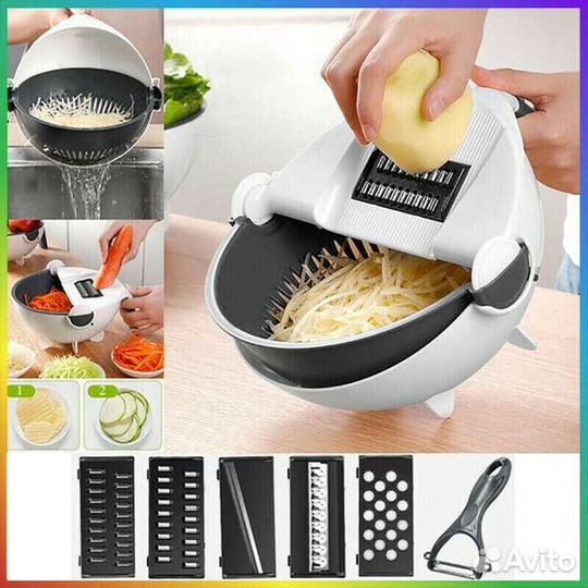 Многофункциональная тёрка-дуршлаг с 5 насадками
