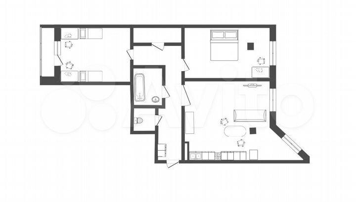 2-к. квартира, 82 м², 8/12 эт.