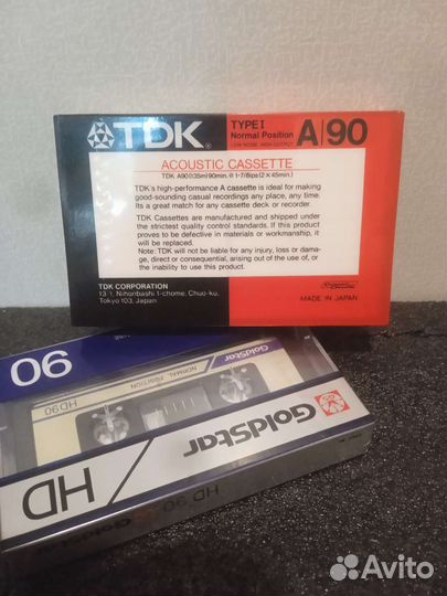 Аудиокассеты новые tdk a90 goldstar
