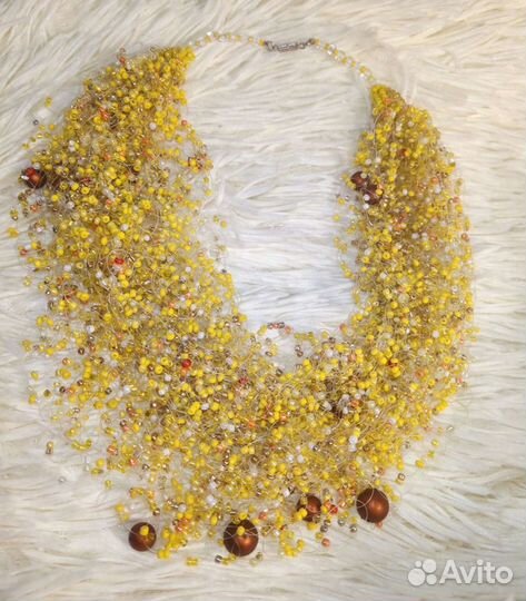 Колье воздушное из бисера ручная работа