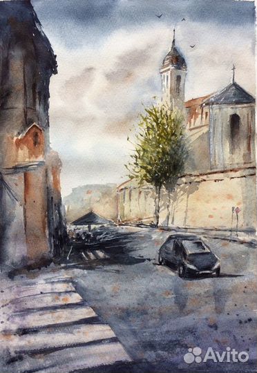 Картина в раме акварель