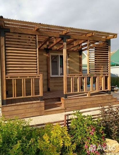 Деревянные жалюзи для беседки от производителя