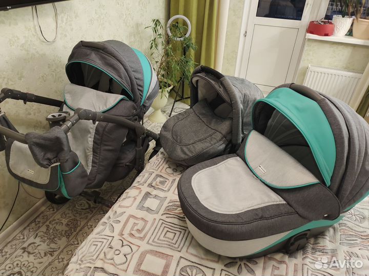 Коляска adamex 3 в 1 бу