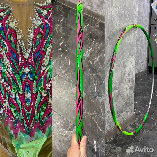 Обмотка и аэрография обруча и булав