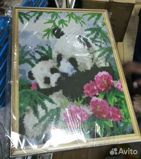 Алмазная мозаика 40x50 Река с цветущими лотосами