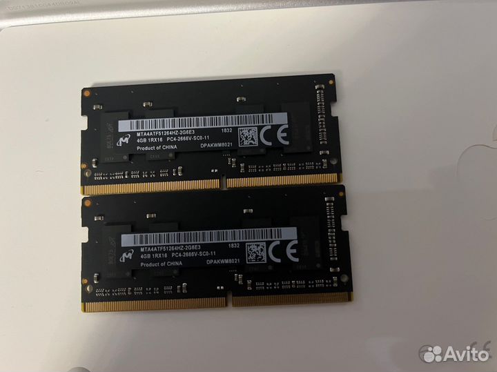 Оперативная память ddr4 sodimm, 8 gb (4gb+4gb)