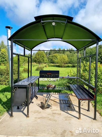 Мангал с печкой под казан