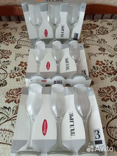 Новые наборы фужеров 3шт