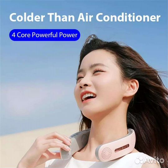 Мини-вентилятор на шею с зарядкой от USB, 360