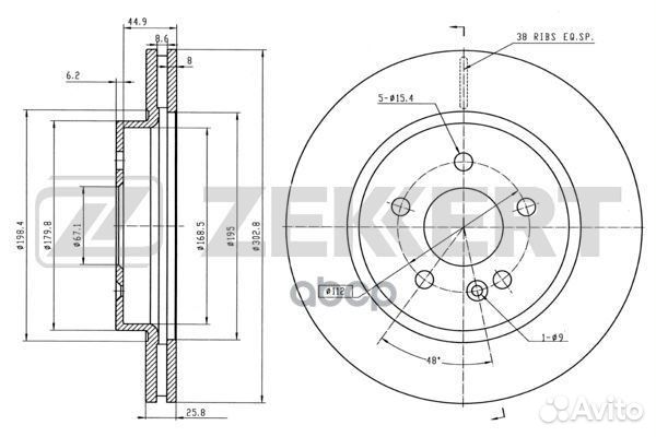 Диск торм. перед. MB M-Class (W163) 98- bs-5601
