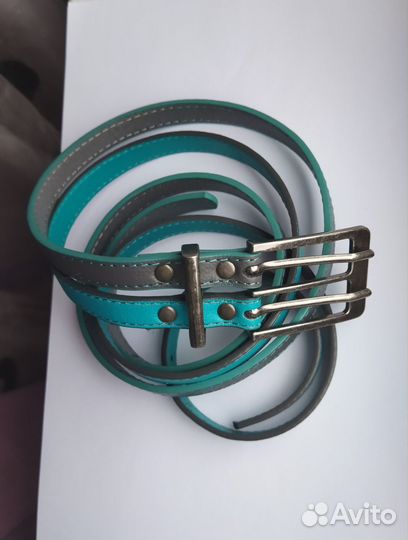 Двойной ремень женский экокожа