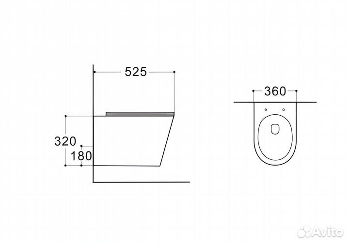 Унитаз подвесной Aquatek Вега серый. AQ1905-MG
