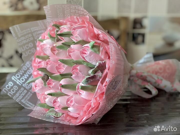 Тюльпаны из зефира круглый год