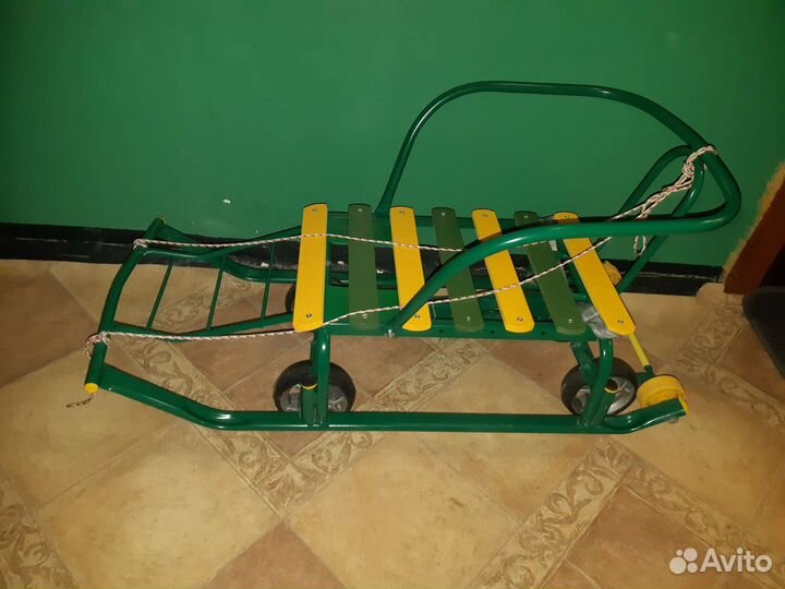 Детские санки коляска с колесами