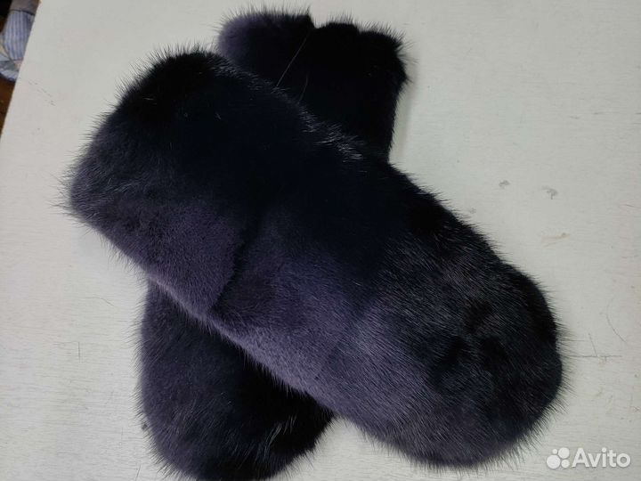 Варежки норковые женские