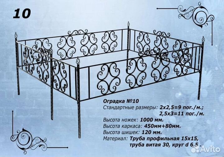 Оградки металлические