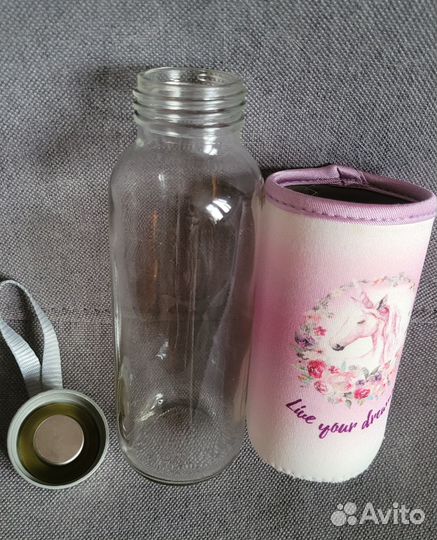 Ланч-бокс и бутылка в чехле Единорог доя девочки