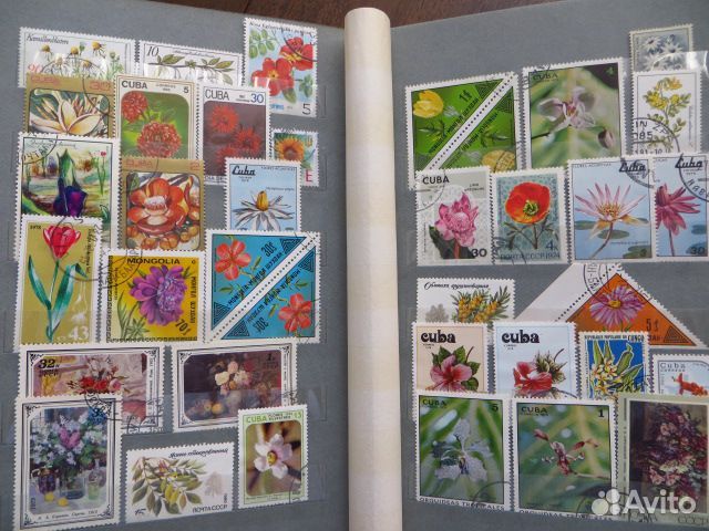 Почтовые Марки Тематический альбом Цветы