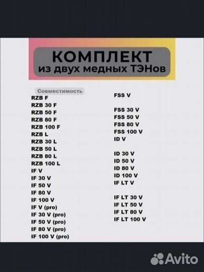 Тэн для водонагревателя термекс