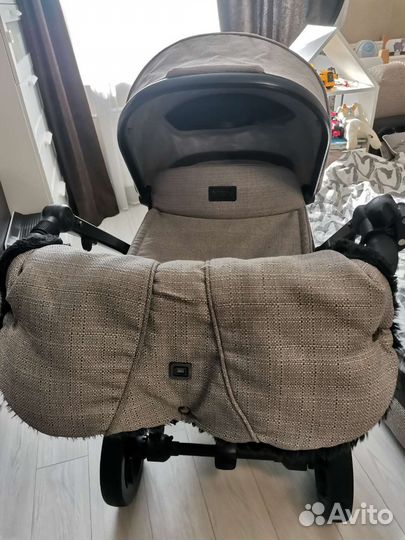 Коляска moon nuova 2 в 1 +муфта, конверт, сумка