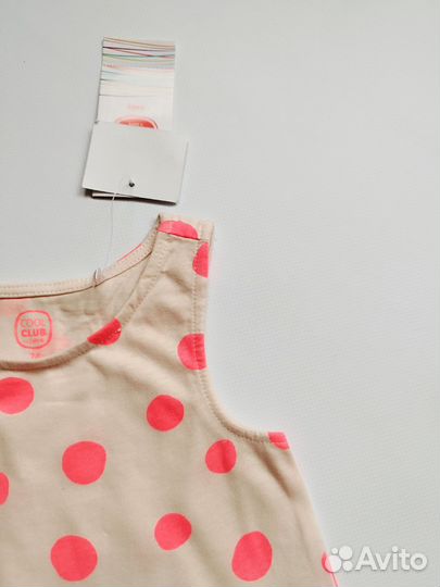 Платье - сарафан для девочки 74 см в горошек