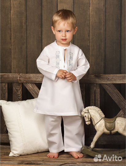 Набор для крещения / крестильная рубашка и штаны